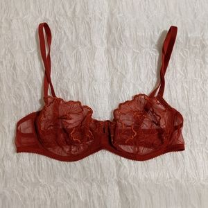 Persimmon Orange Lace Bra by Ysé Paris